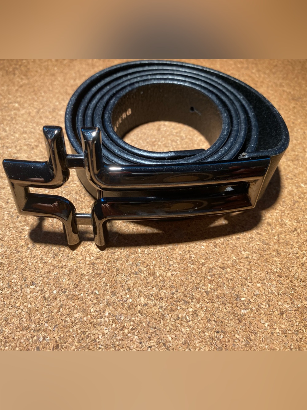 J. Lindeberg - Black Leather Belt with Polished Gunmetal Buckle 100 cm